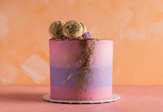 Golden Veil Macaron Cake
