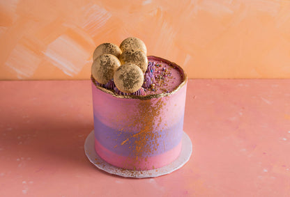 Golden Veil Macaron Cake