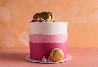 Gilded Gradient Macaron Cake