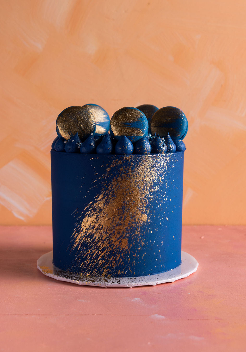 Midnight Gold Macaron Cake