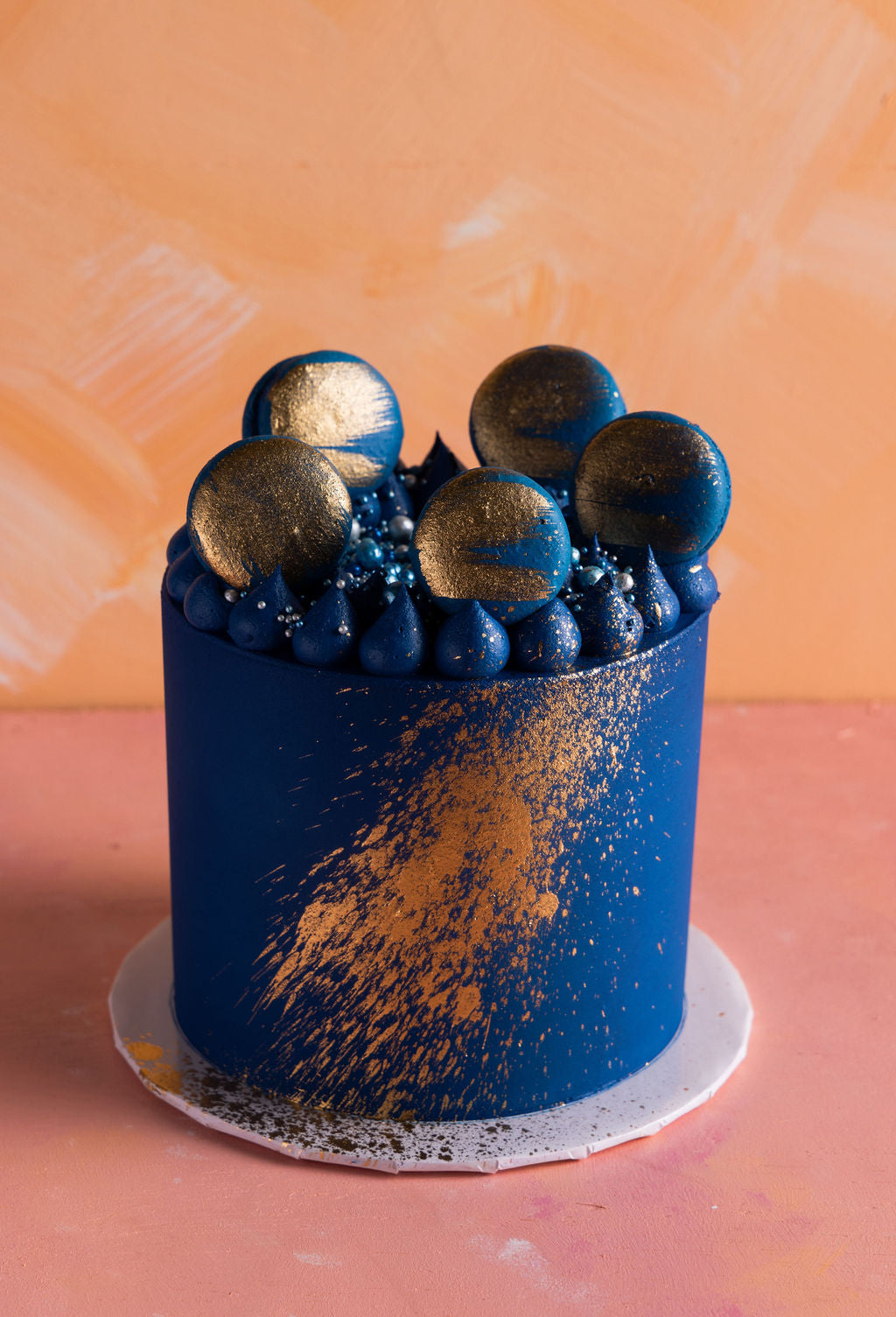 Midnight Gold Macaron Cake